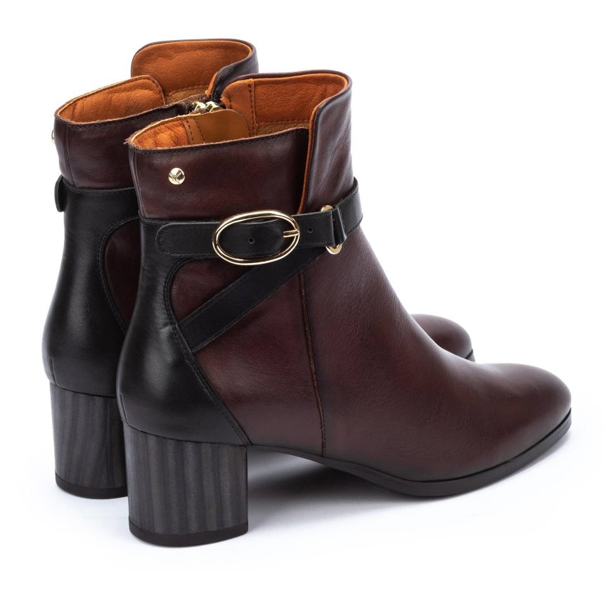 Women's Pikolinos CALAFAT Ankle Boots Burgundy | NZ C72Q598